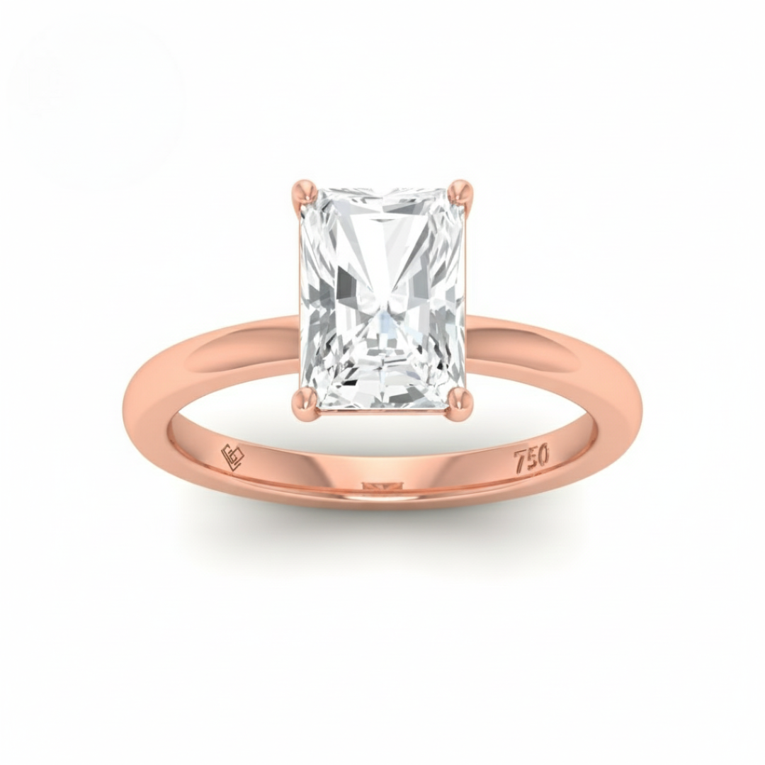 Noémie Solitaire Radiant Cut With Diamond Engagement Ring