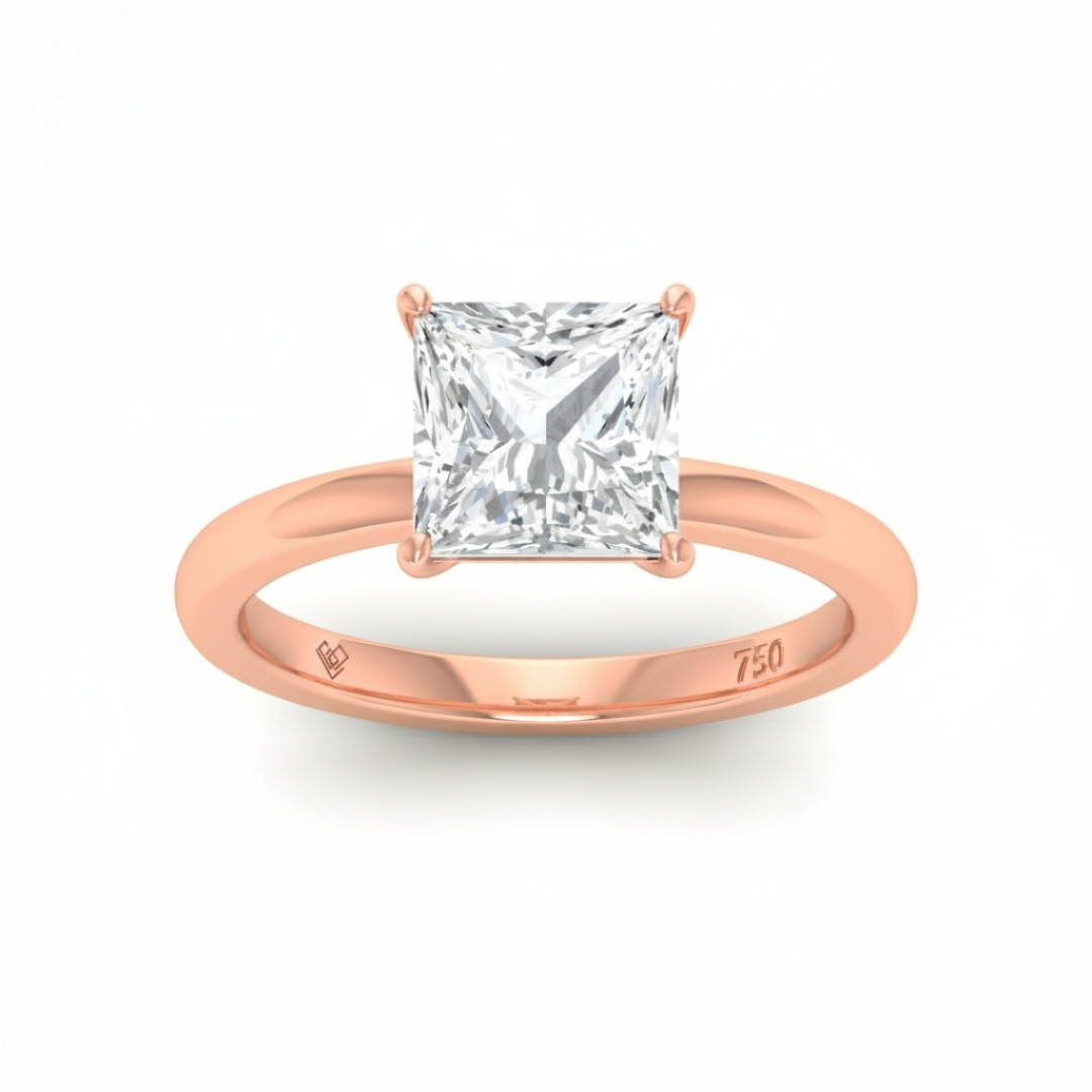 Noémie Solitaire Princess Cut With Diamond Engagement Ring
