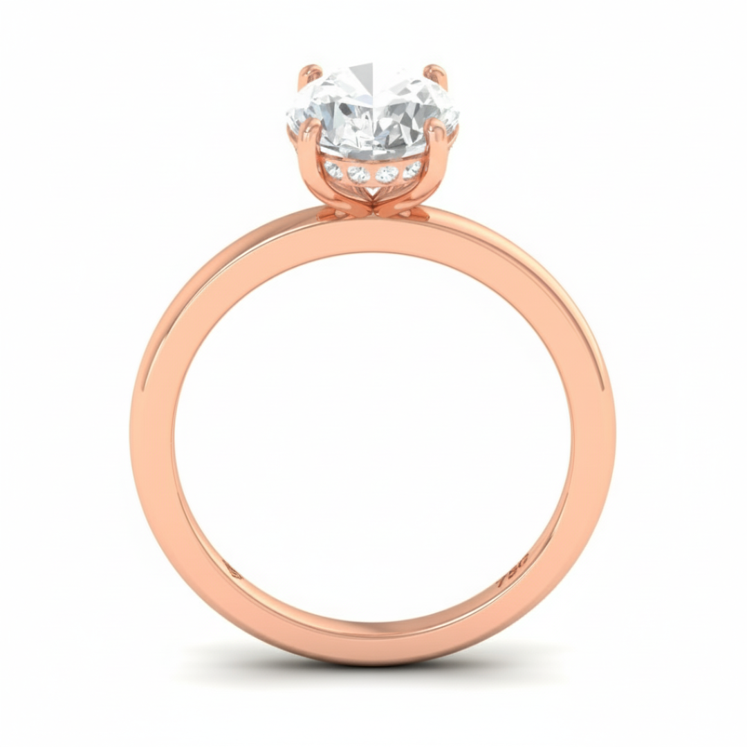 Léa Oval Cut Diamond With Hidden Halo Engagement Ring