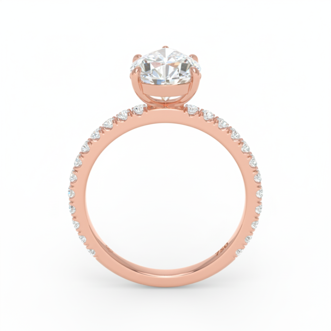 Abigail Pear With Diamond Band Engagement Ring