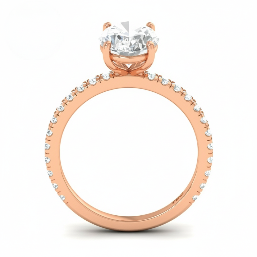 Abigail Oval With Diamond Band Engagement Ring