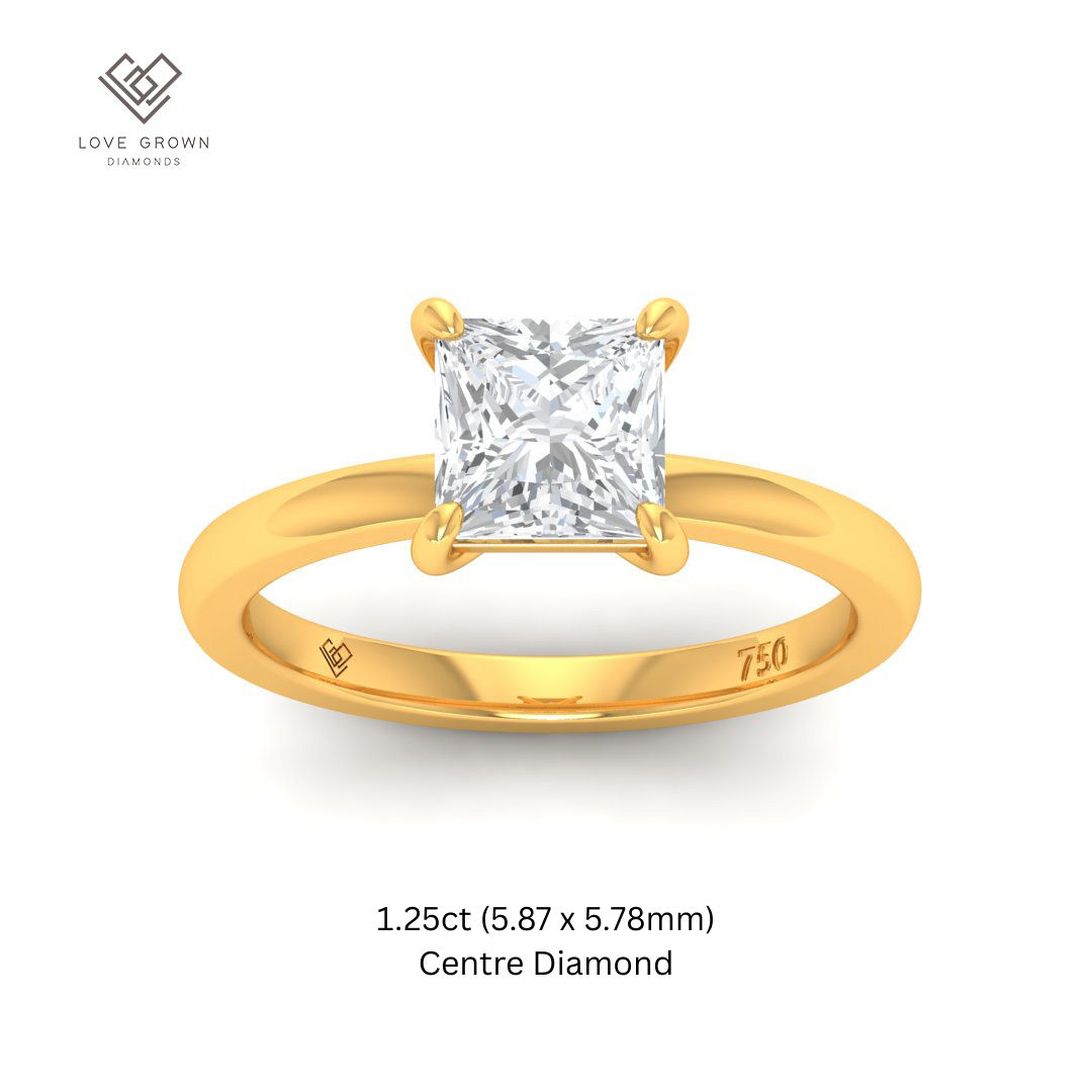 Noémie Solitaire Princess Cut With Diamond Engagement Ring