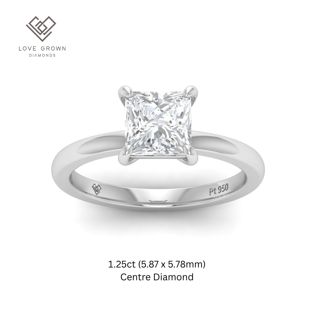 Noémie Solitaire Princess Cut With Diamond Engagement Ring