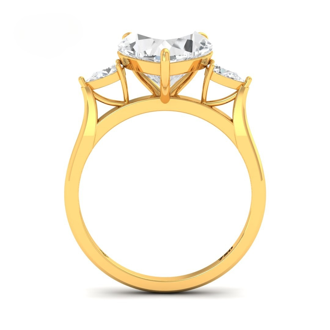 Sofia Heart Cut Diamond Engagement Ring With A Pear Cut Side Diamonds