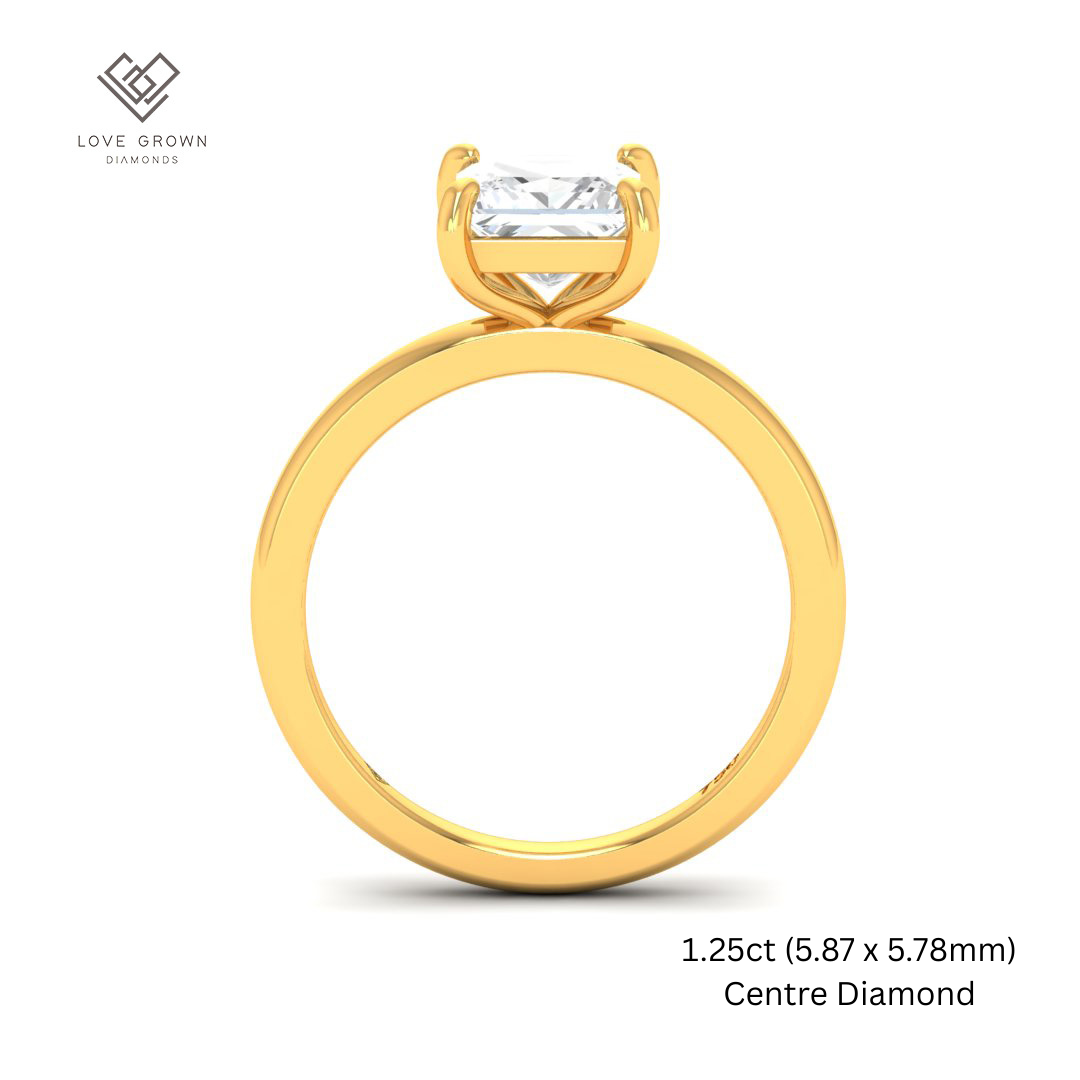 Noémie Solitaire Princess Cut With Diamond Engagement Ring