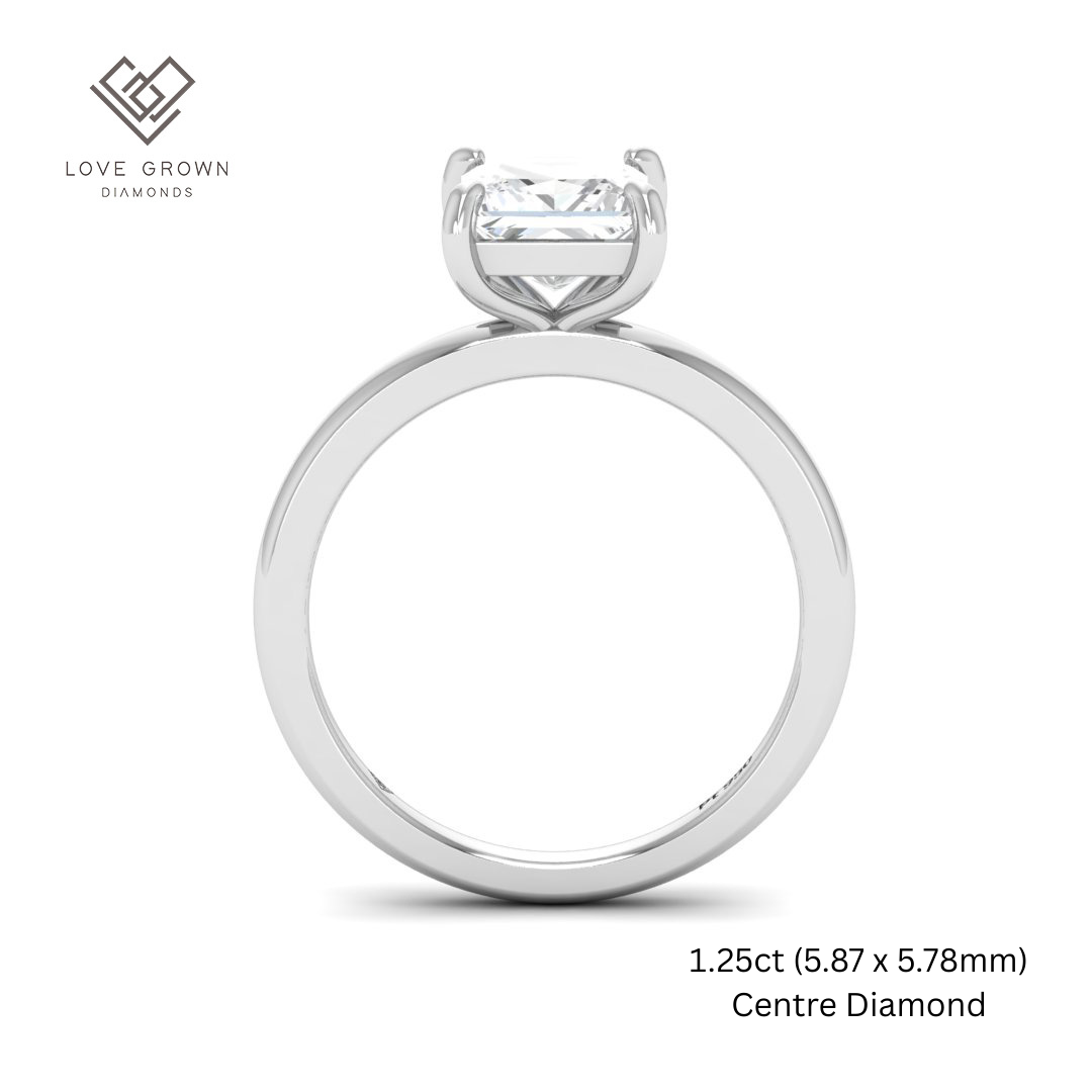 Noémie Solitaire Princess Cut With Diamond Engagement Ring