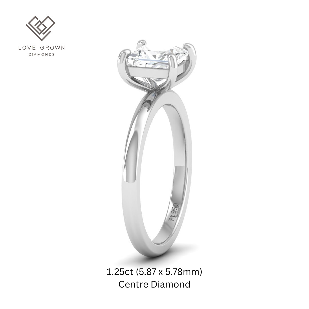 Noémie Solitaire Princess Cut With Diamond Engagement Ring