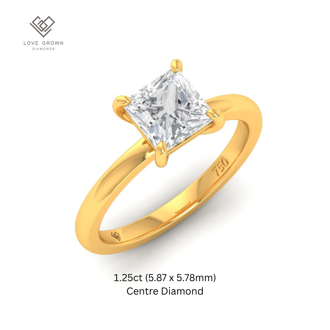 Noémie Solitaire Princess Cut With Diamond Engagement Ring