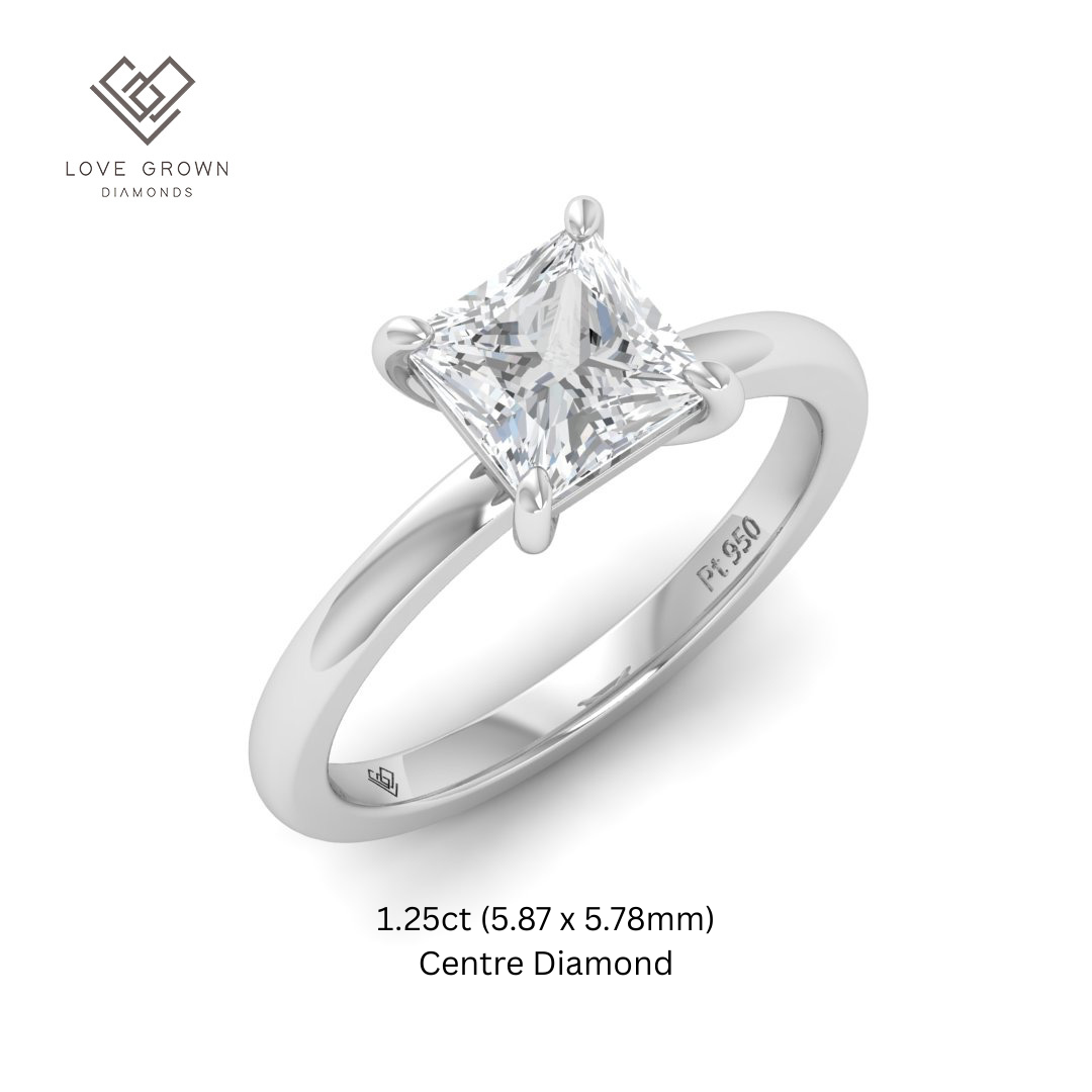 Noémie Solitaire Princess Cut With Diamond Engagement Ring