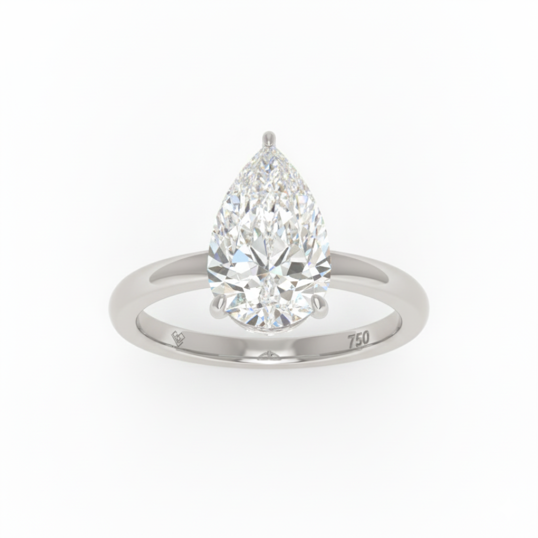 Léa Pear Cut Diamond With Hidden Halo Engagement Ring