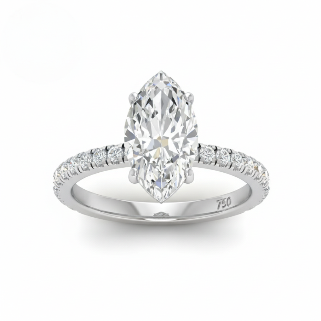 Abigail Marquise With Diamond Band Engagement Ring