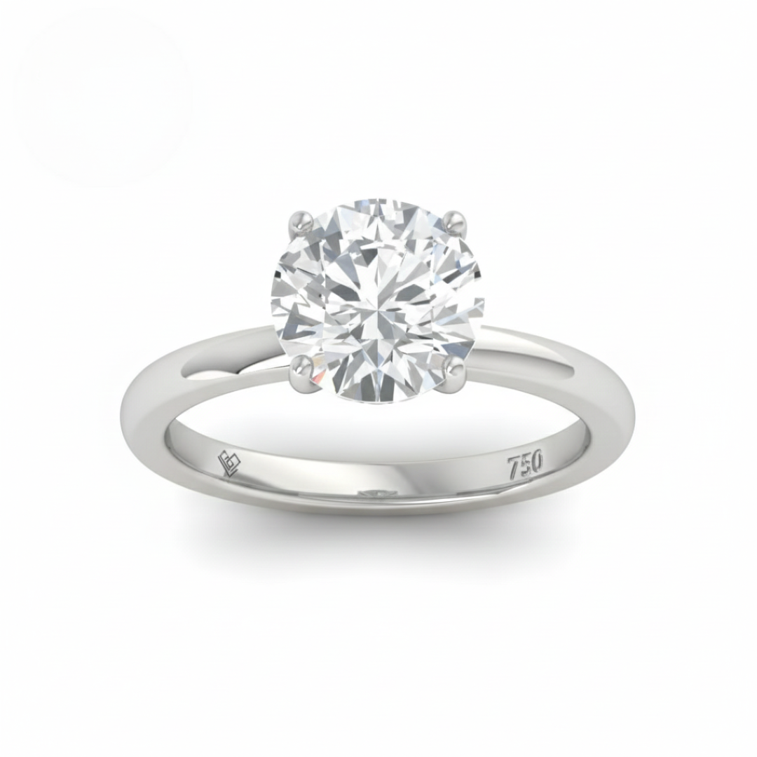 Léa Round Cut Diamond With Hidden Halo Engagement Ring