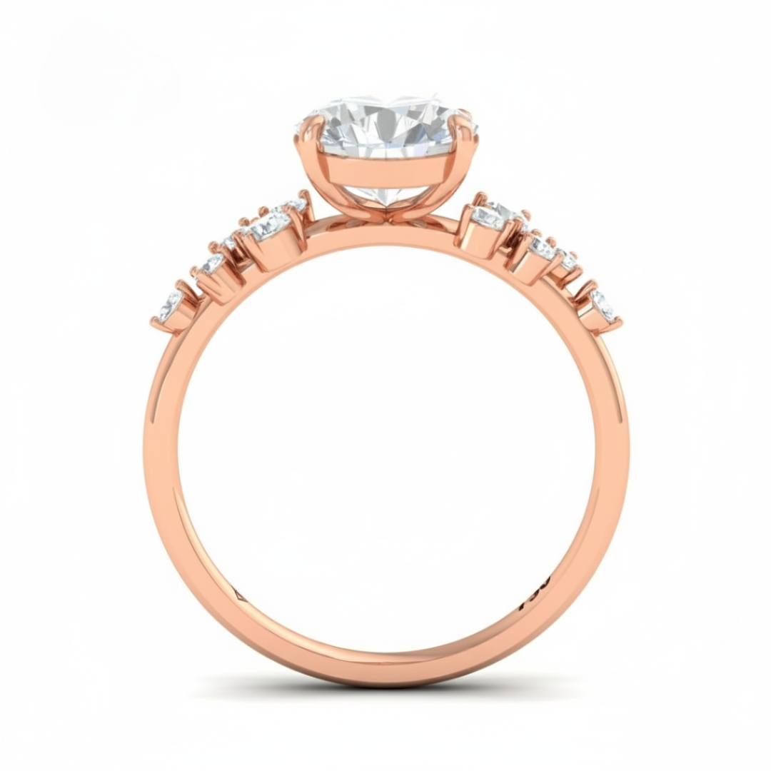 Layla Pear Cut Diamond Engagement Ring With Diamond Accent Band