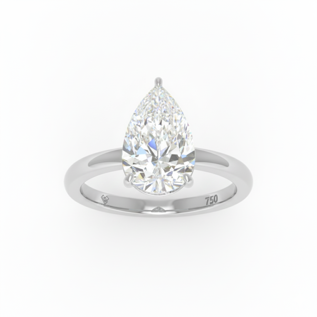 Noémie Solitaire Pear Cut With Diamond Engagement Ring