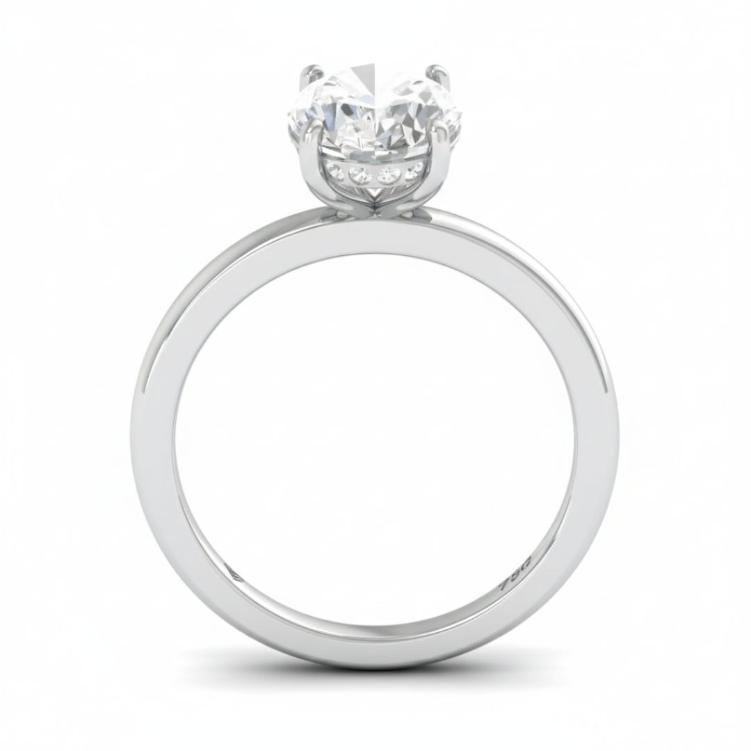 Léa Oval Cut Diamond With Hidden Halo Engagement Ring