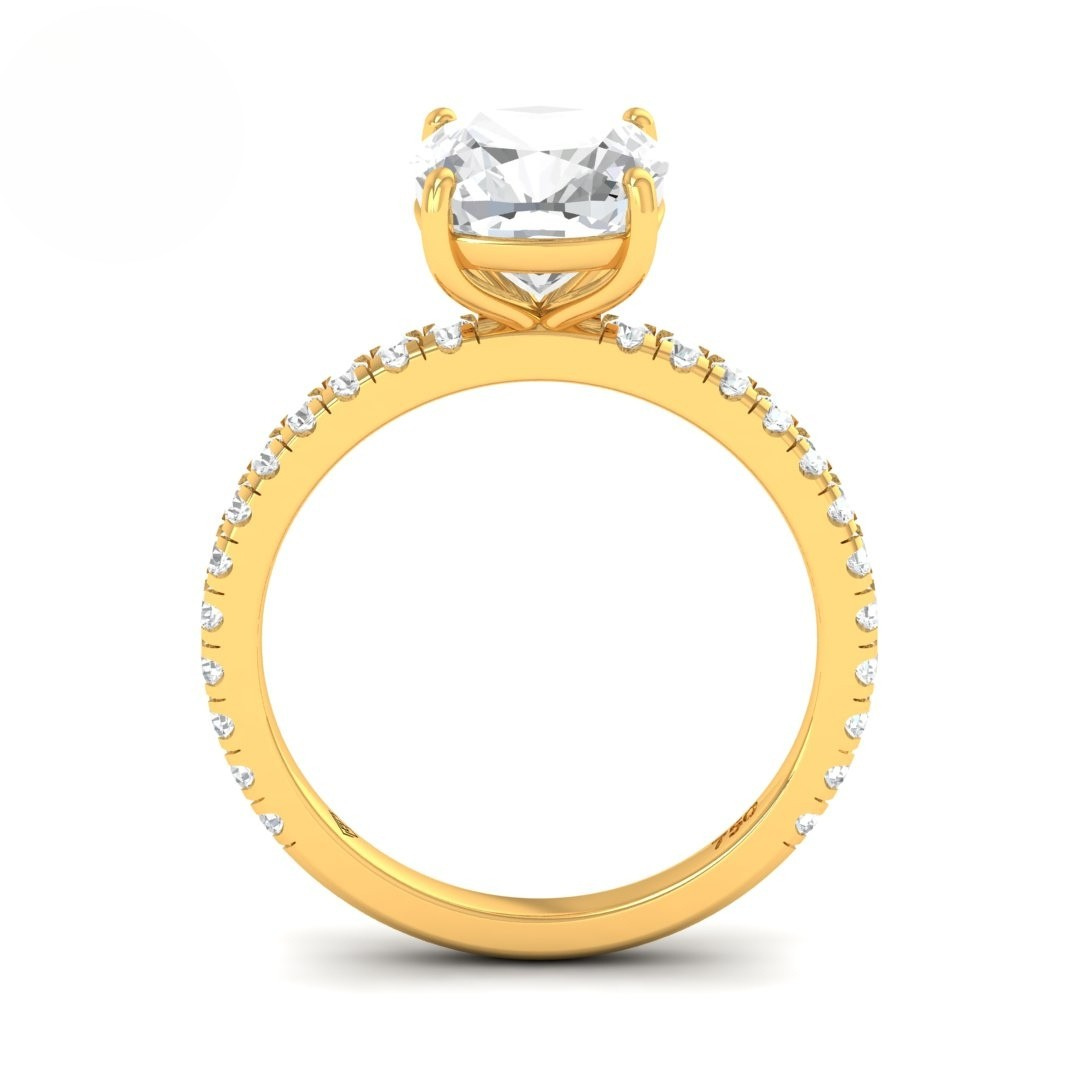 Abigail Cushion With Diamond Band Engagement Ring