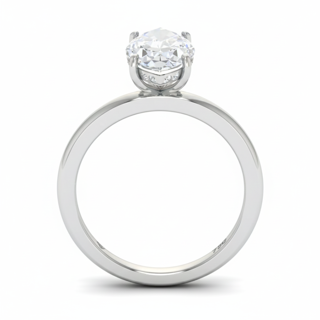 Léa Marquise Cut Diamond With Hidden Halo Engagement Ring