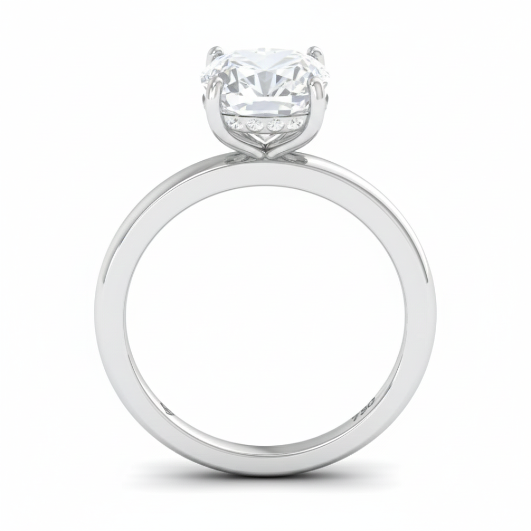 Léa Cushion Cut Diamond With Hidden Halo Engagement Ring