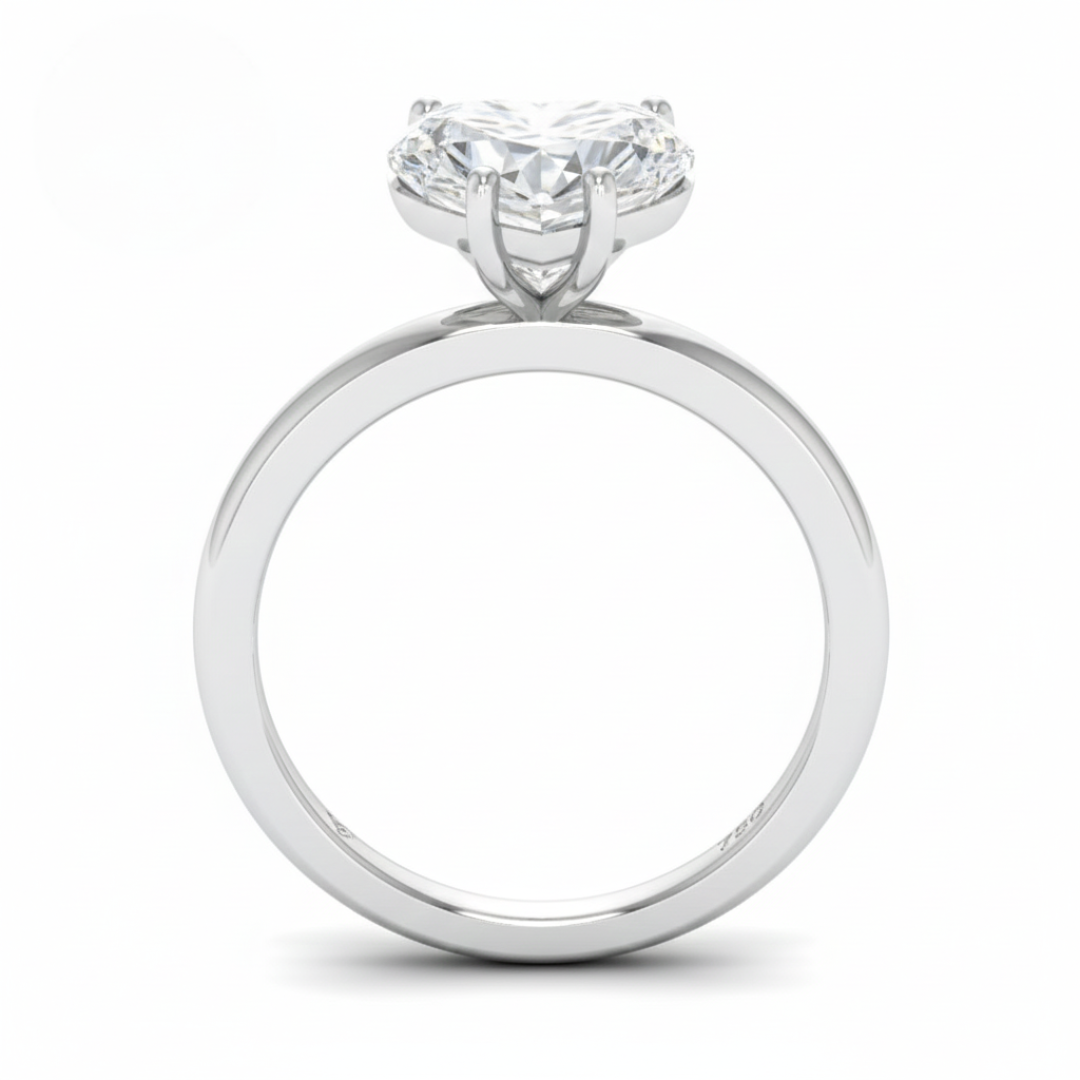 Noémie Solitaire Heart Cut With Diamond Engagement Ring