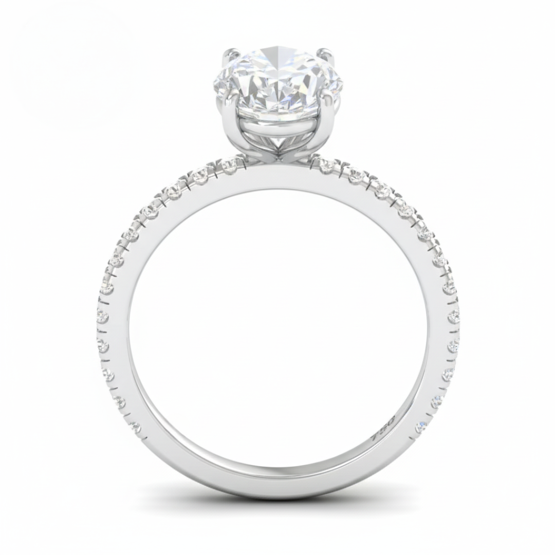 Abigail Oval With Diamond Band Engagement Ring