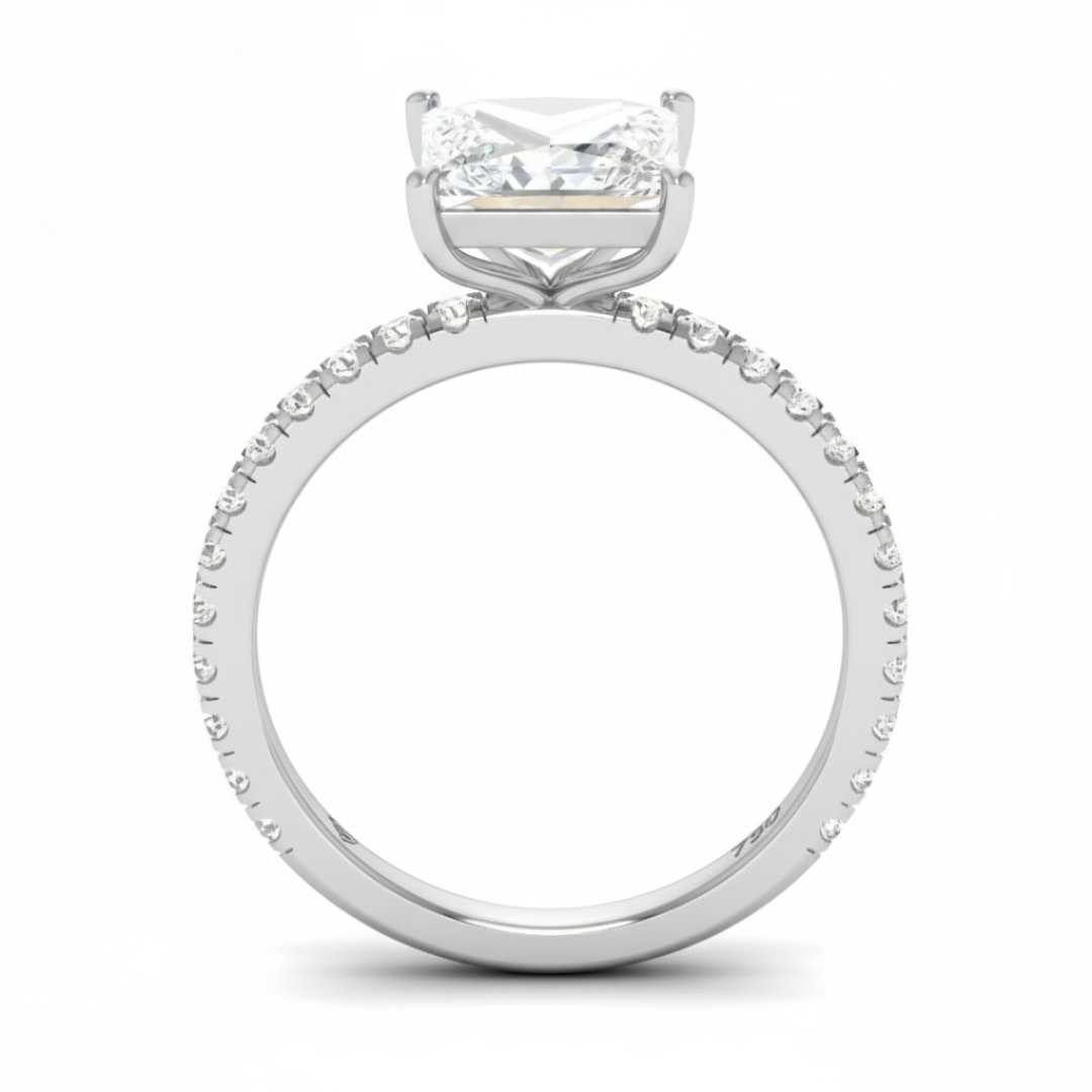 Abigail Princess With Diamond Band Engagement Ring