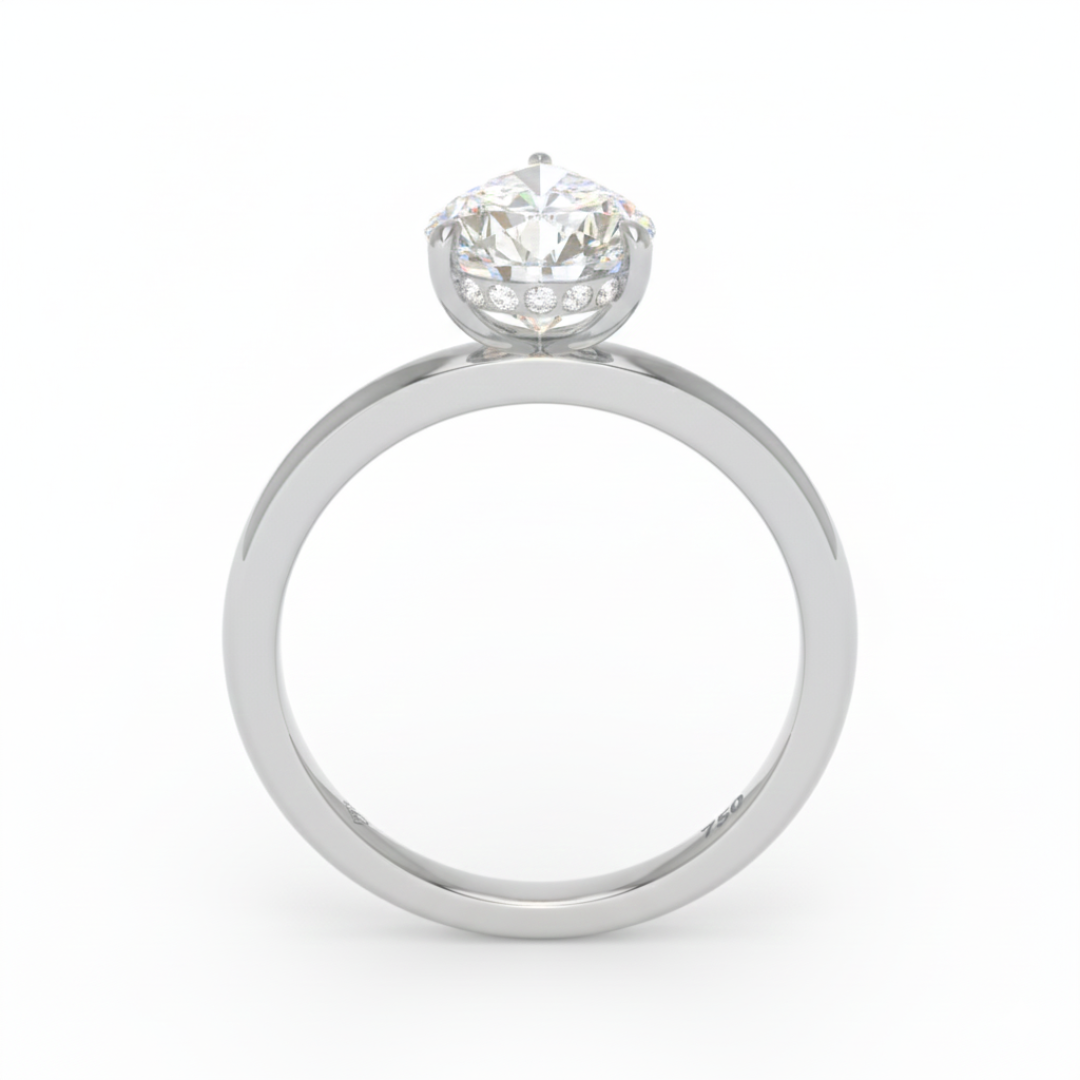 Léa Pear Cut Diamond With Hidden Halo Engagement Ring
