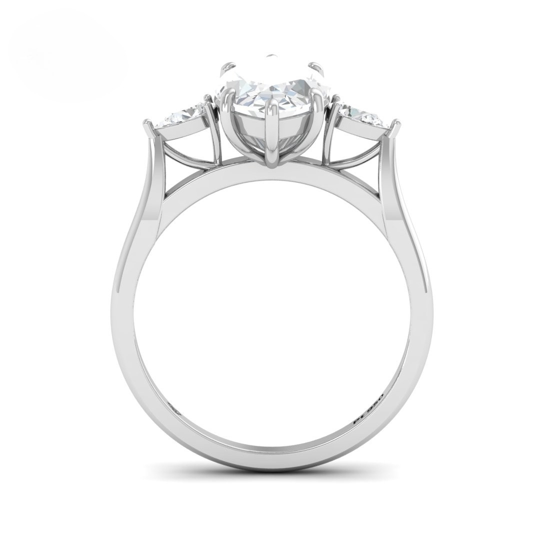 Sofia Marquise Cut Diamond Engagement Ring with Pear Cut Side Diamonds