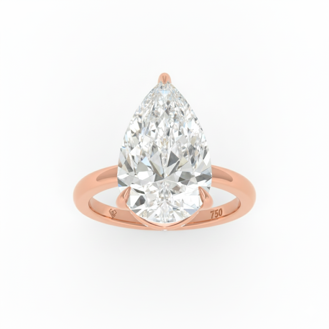 Léa Pear Cut Diamond With Hidden Halo Engagement Ring