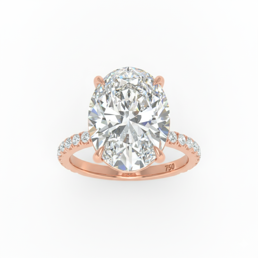 Abigail Oval With Diamond Band Engagement Ring