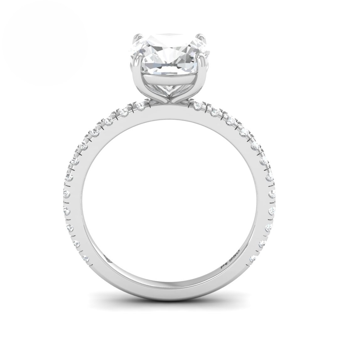 Abigail Cushion With Diamond Band Engagement Ring
