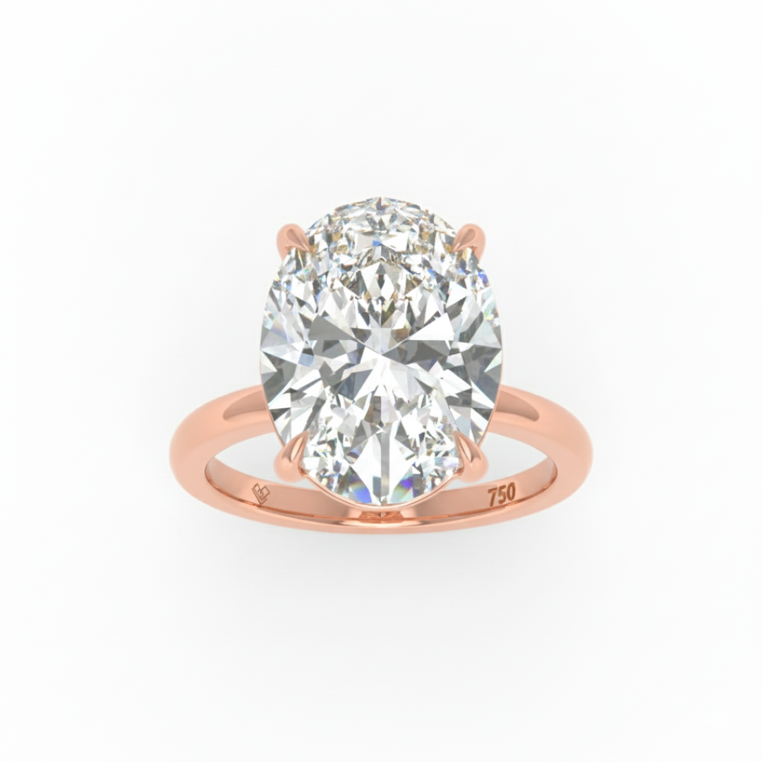 Bague de fiançailles Noémie Solitaire ovale avec diamant