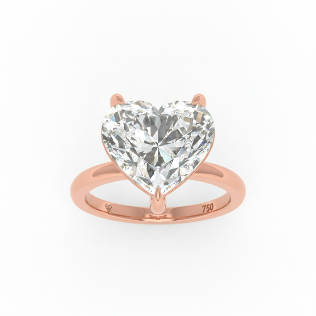 Noémie Solitaire Heart Cut With Diamond Engagement Ring