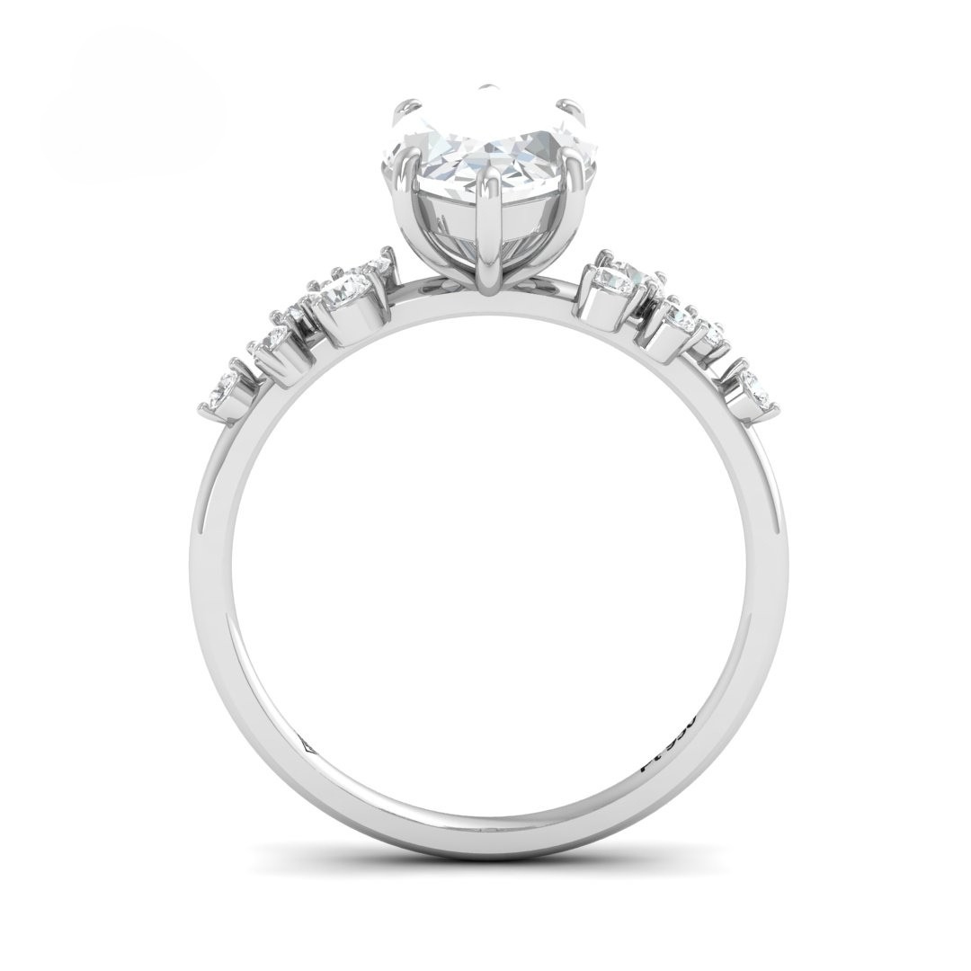 Layla Marquise Cut Diamond Engagement Ring With Accent Band
