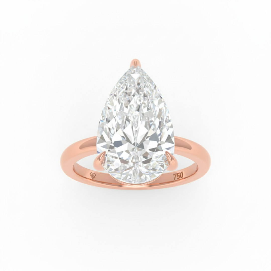 Noémie Solitaire Pear Cut With Diamond Engagement Ring