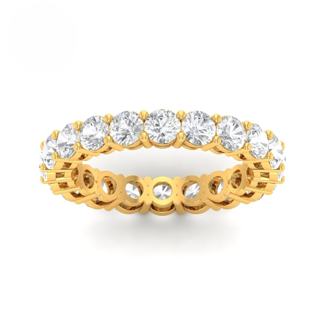 Azura Round Cut 3.00 Ct full eternity wedding band with round brilliant diamonds in gold setting