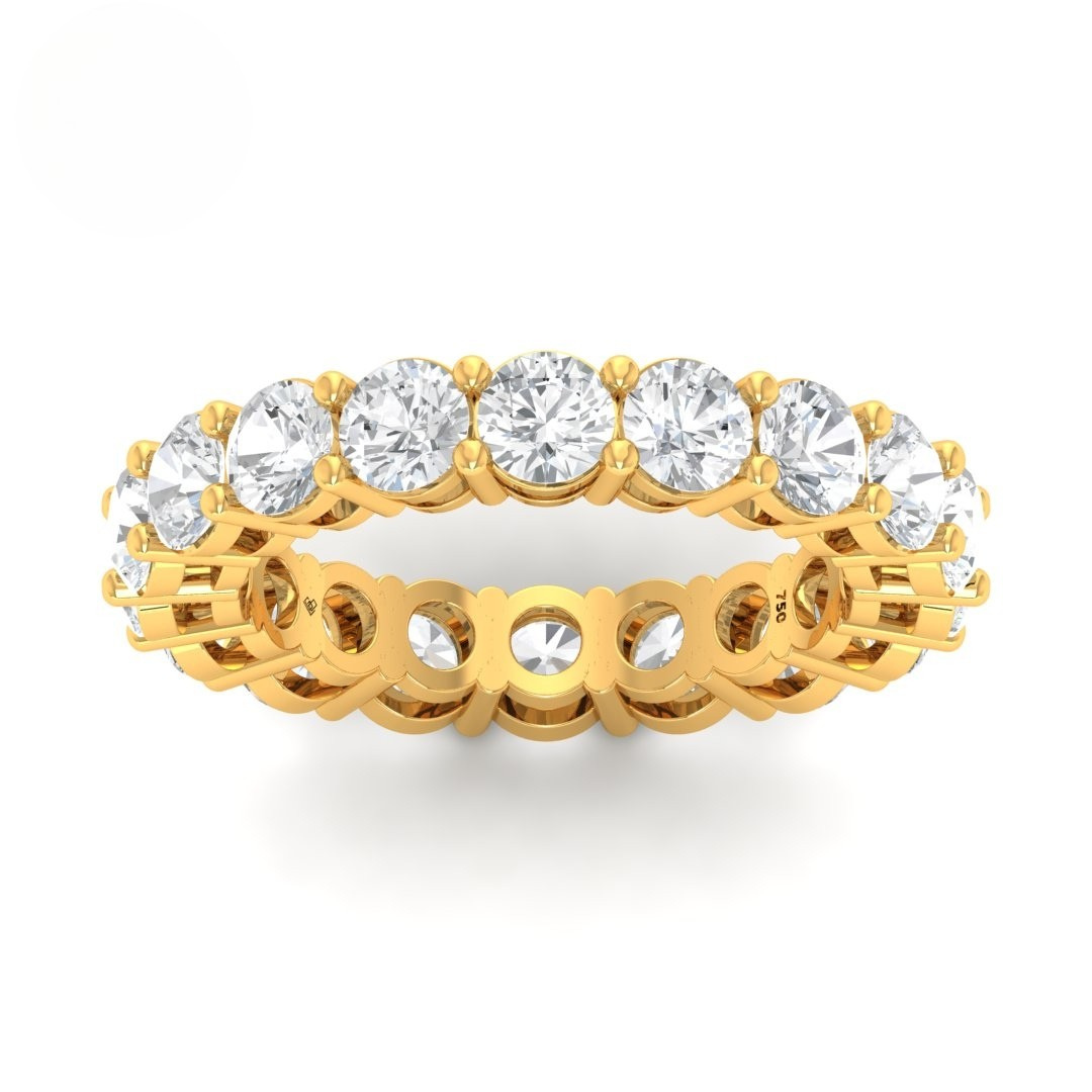 Avery Round Cut Wedding Band featuring 4.00ct round brilliant diamonds set in a gold prong setting.