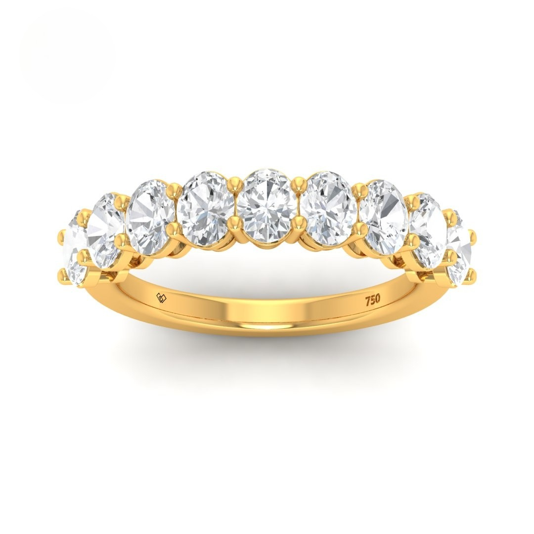 Camille Oval cut wedding band 2.00 Ct