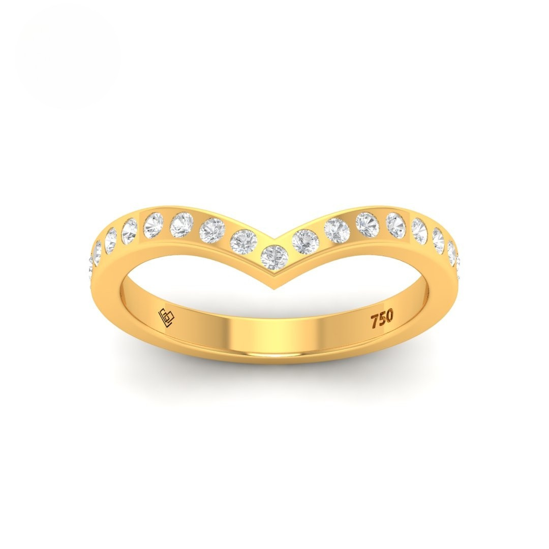 Béatrice Round Cut Diamond Wedding Band