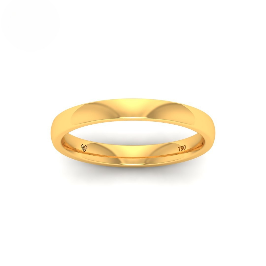 Kian Wedding Band women's court-shaped yellow gold wedding ring elegant design