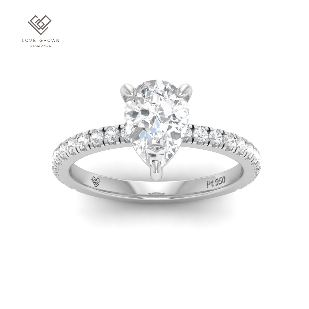 Abigail Pear With Diamond Band Engagement Ring