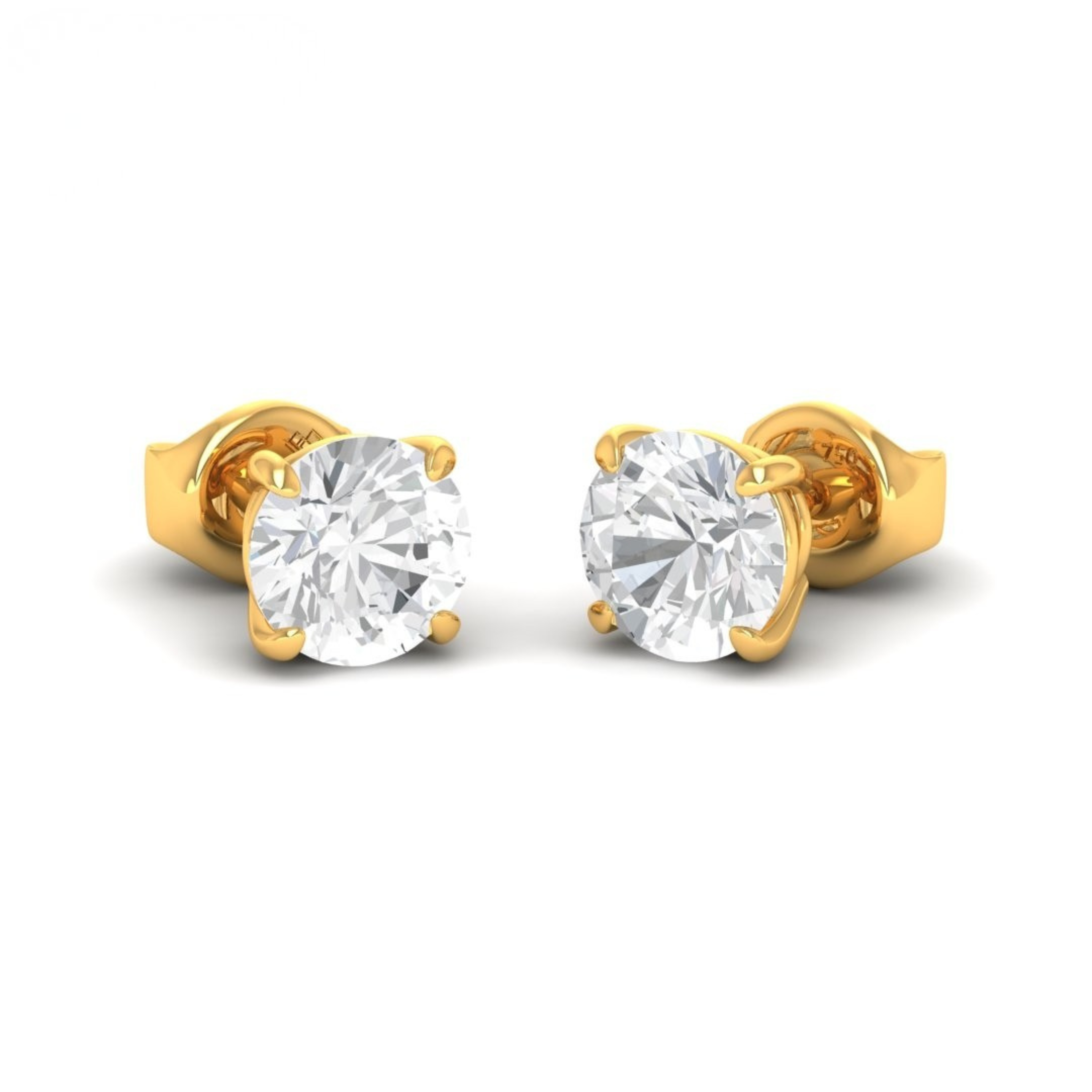 Arden 6.00ct diamond stud earrings in gold with D/E color VVS clarity diamonds