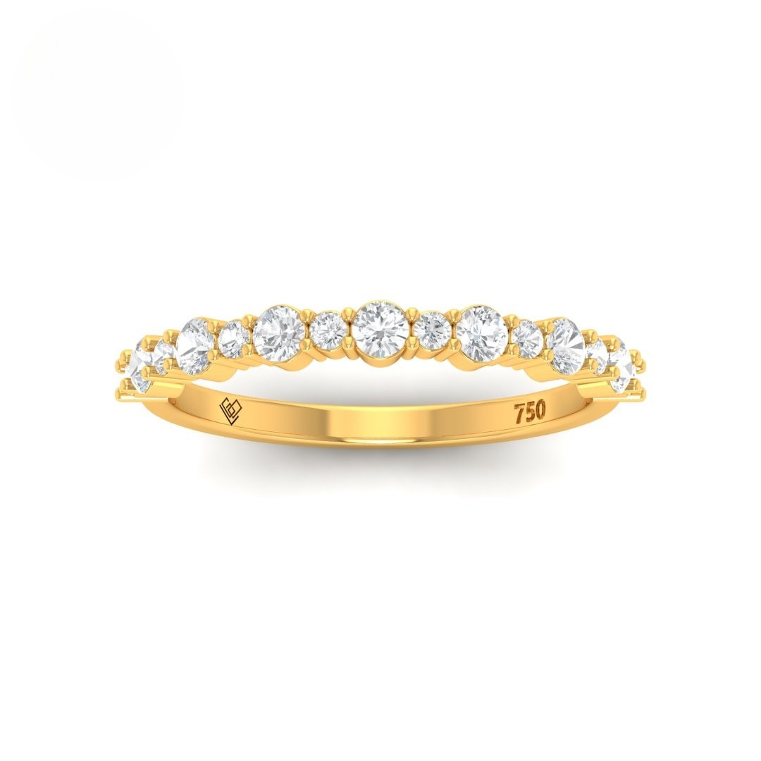 Ingrid round cut diamond wedding band in 18k gold with lab-grown diamonds totaling 0.5ct