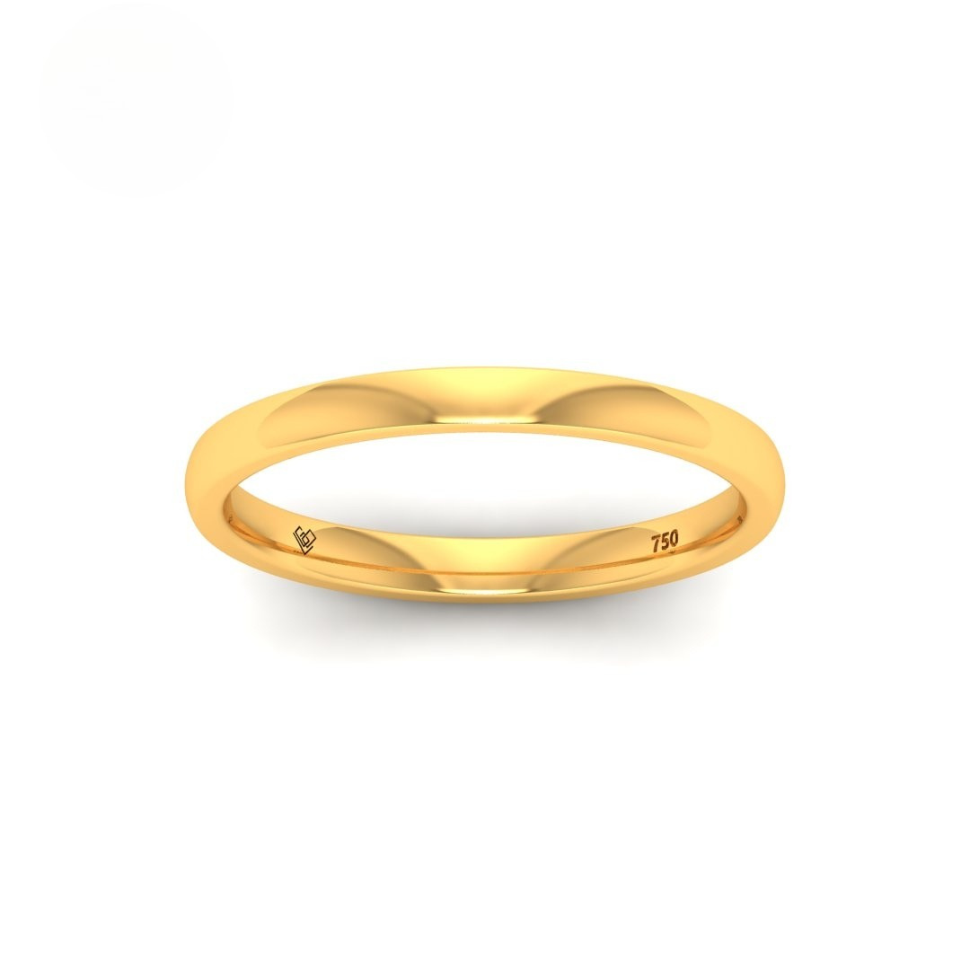 Luna Wedding Band women's 1.8mm court-shaped gold wedding ring elegant and classic design