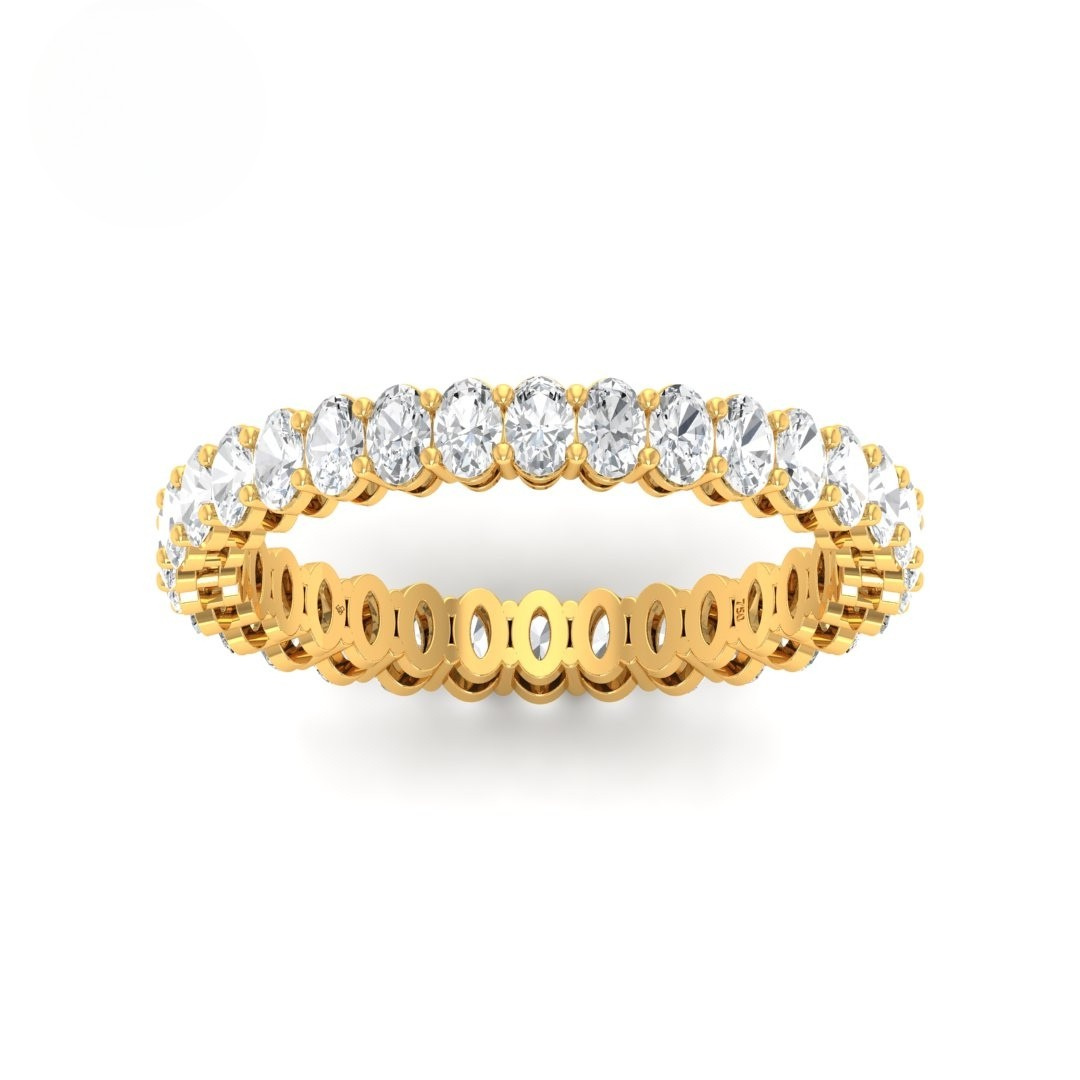 Nadine Oval cut wedding band 1.40 Ct full eternity diamond ring in platinum with D/E color VS clarity prong-set oval lab diamonds