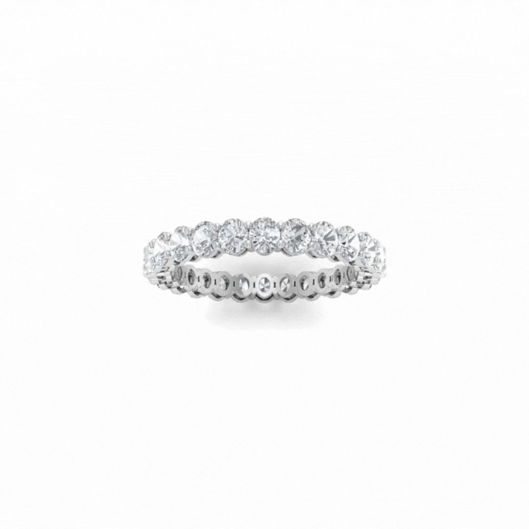 Willow Oval cut wedding band 2.00 Ct