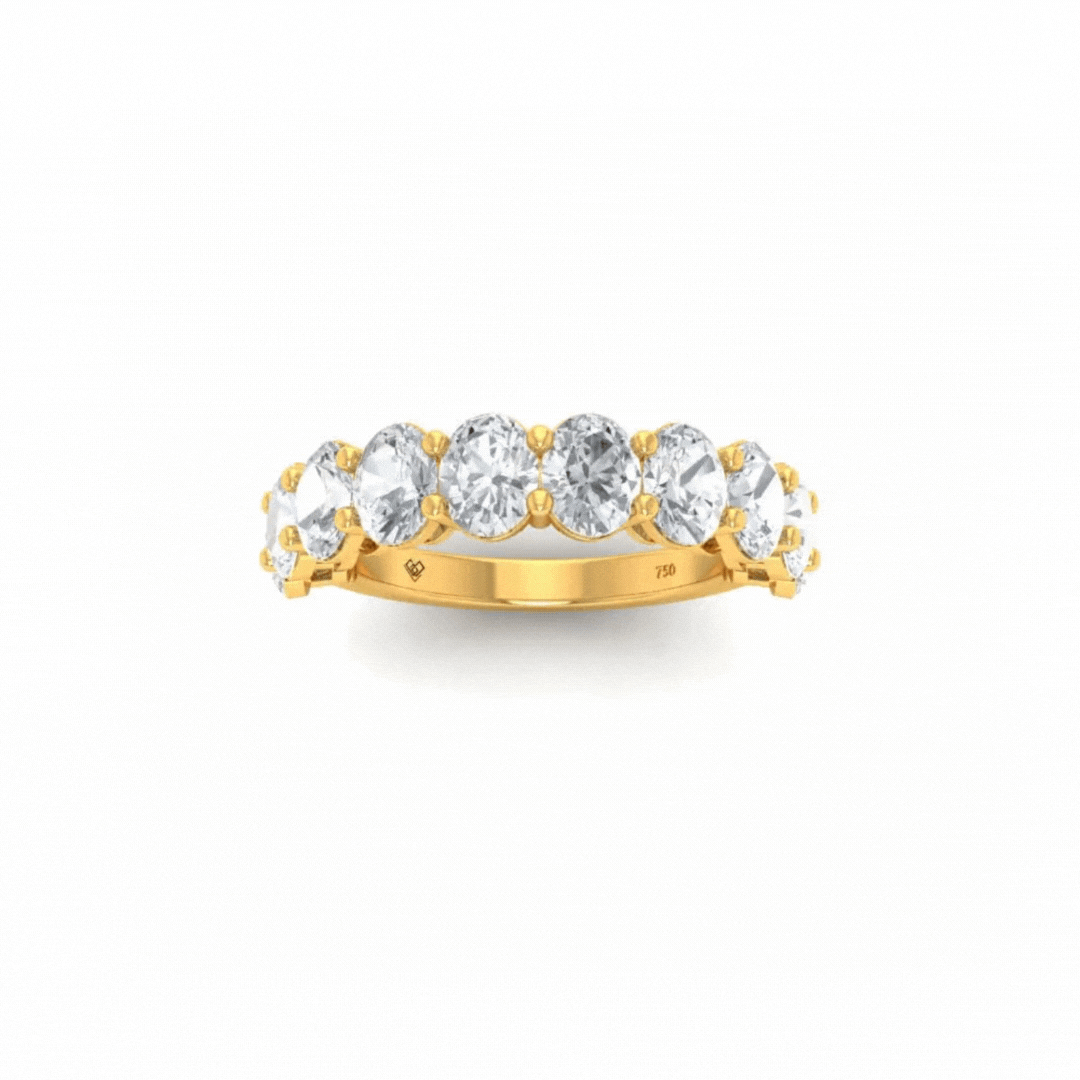 Edith Oval cut wedding band 2.50 ct