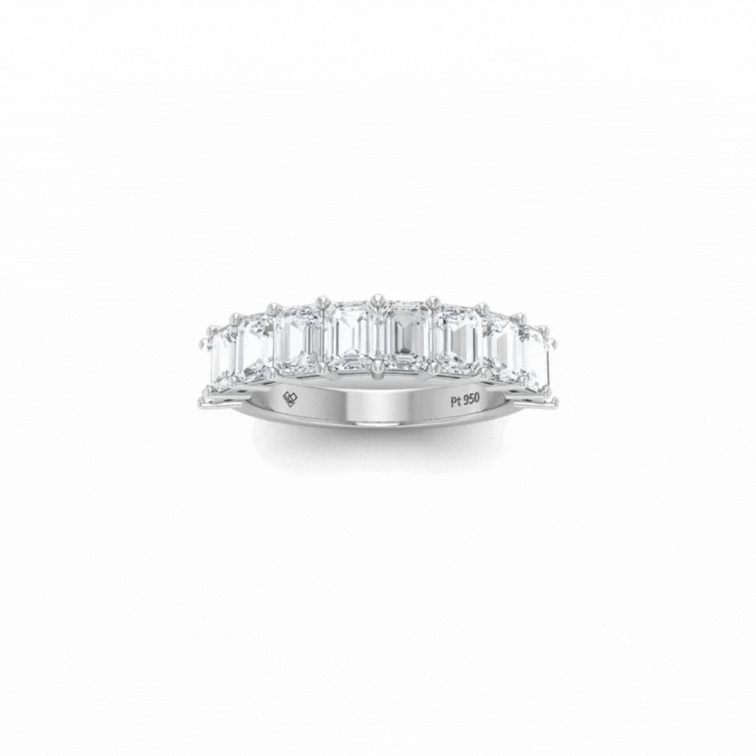 Victoria Emerald cut wedding band 2.50 Ct