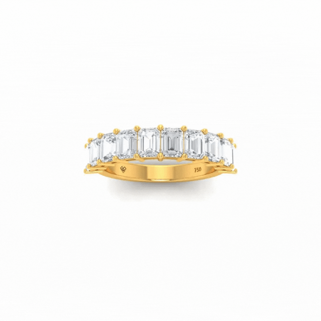 Victoria Emerald cut wedding band 2.50 Ct