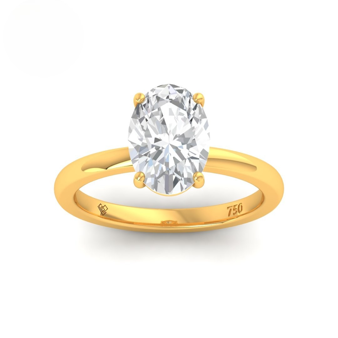 Noémie Solitaire Oval Cut With Diamond Engagement Ring