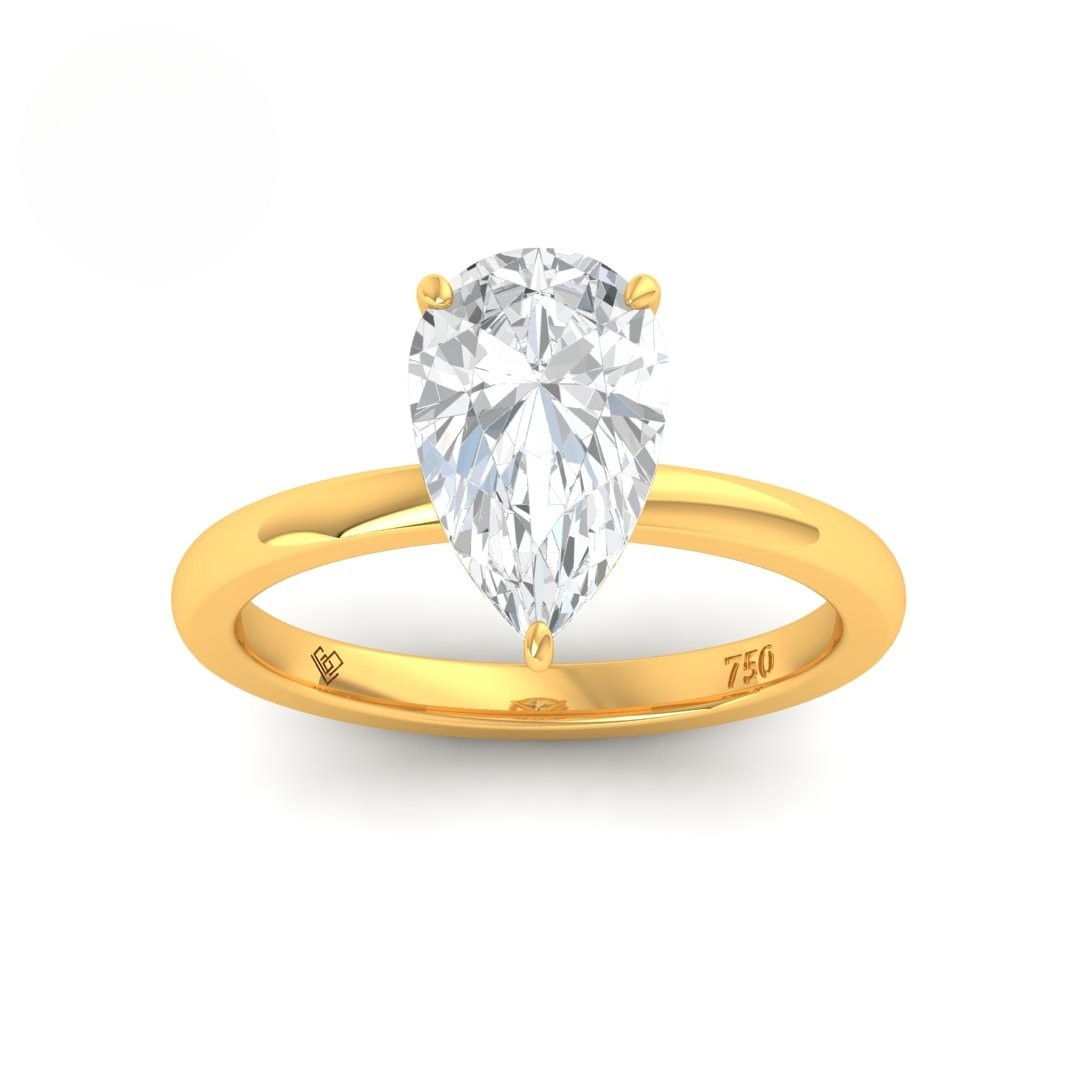Léa Pear Cut Diamond With Hidden Halo Engagement Ring